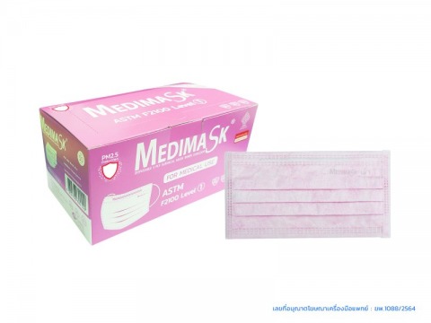 หน้ากากอนามัยเกรดทางการแพทย์​ สีชมพู